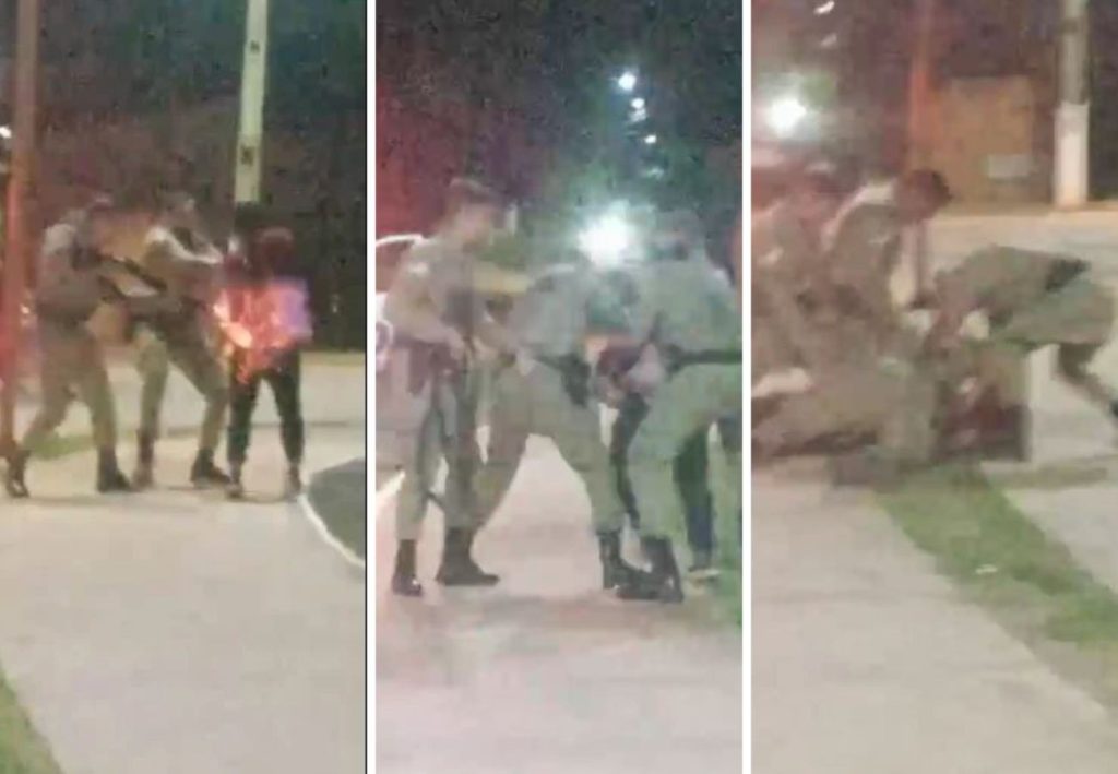 Homem leva tiros com armamento não letal e chutes após reagir a abordagem policial no TO; VÍDEO
